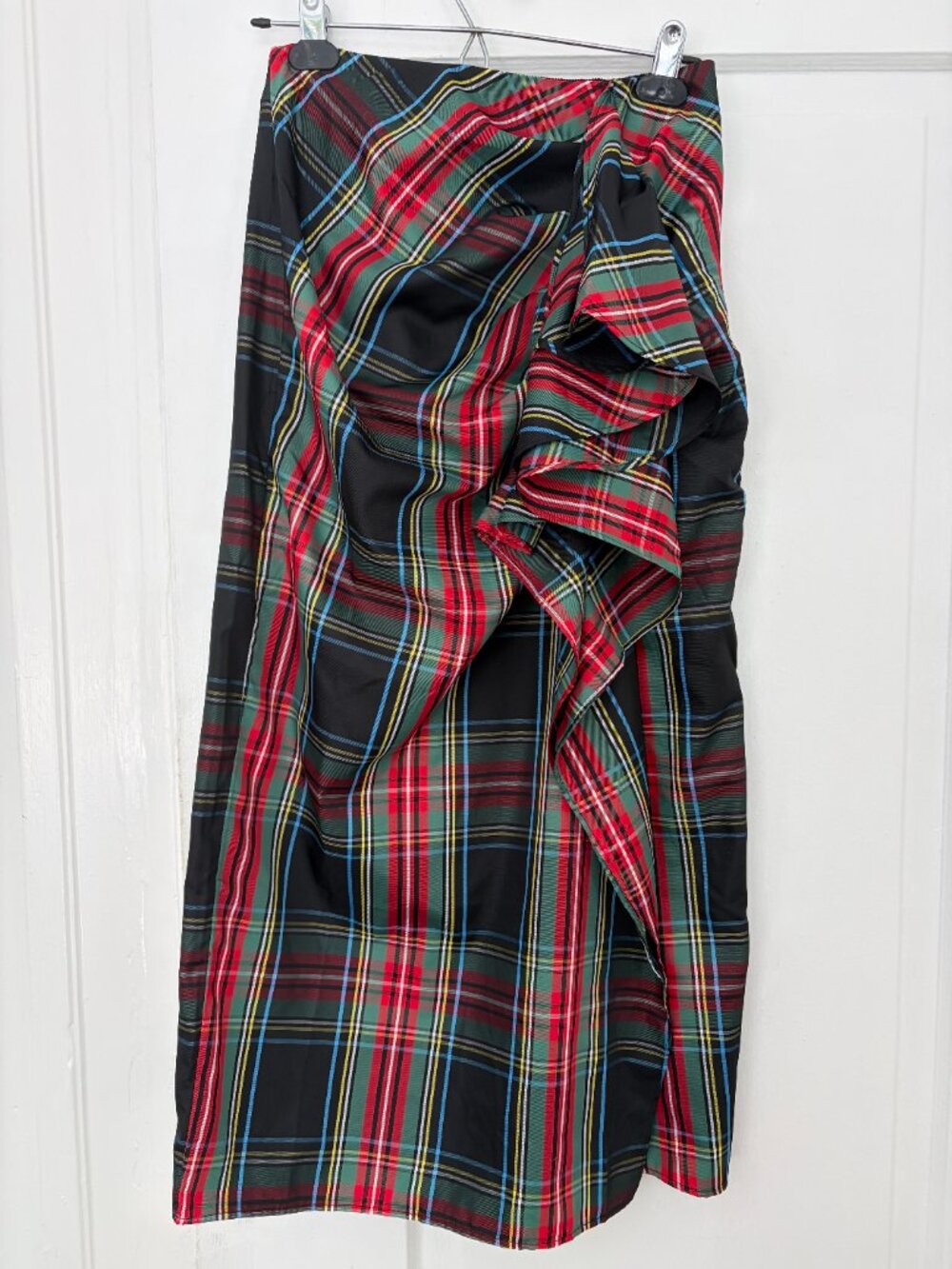 J. Crew long ruffle tartan plaid skirt size 2